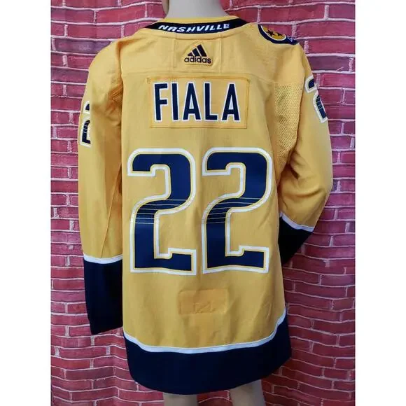 Adidas Shirt Nashville Men's predators Kevin FIALA 22 Mens US 48 YELLOW SHIRT #C